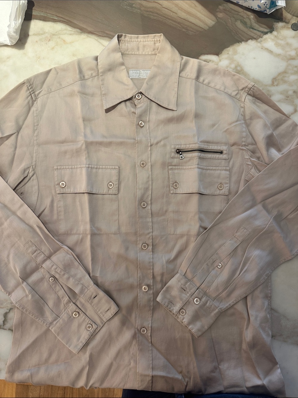 Prada Sand Button-Up Blouse